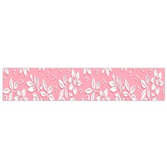 Pink Texture With White Flowers, Pink Floral Background Small Premium Plush Fleece Scarf by nateshop