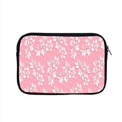 Pink Texture With White Flowers, Pink Floral Background Apple Macbook Pro 15  Zipper Case by nateshop