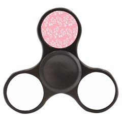 Pink Texture With White Flowers, Pink Floral Background Finger Spinner by nateshop