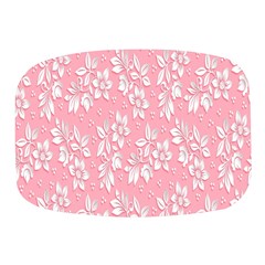 Pink Texture With White Flowers, Pink Floral Background Mini Square Pill Box