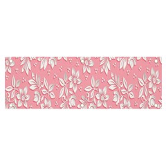 Pink Texture With White Flowers, Pink Floral Background Banner And Sign 6  X 2  by nateshop