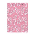 Pink Texture With White Flowers, Pink Floral Background A5 Acrylic Clipboard Back