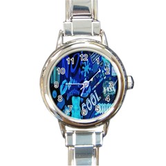 Really Cool Blue, Unique Blue Round Italian Charm Watch by nateshop