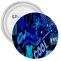 Really Cool Blue, Unique Blue 3  Buttons by nateshop