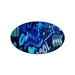 Really Cool Blue, Unique Blue Sticker Oval (10 Pack) by nateshop