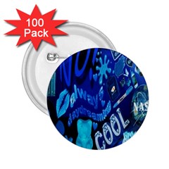 Really Cool Blue, Unique Blue 2 25  Buttons (100 Pack)  by nateshop