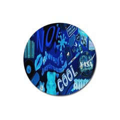 Really Cool Blue, Unique Blue Magnet 3  (round) by nateshop