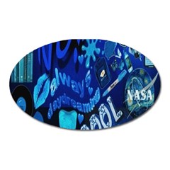 Really Cool Blue, Unique Blue Oval Magnet by nateshop