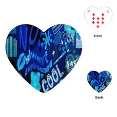 Really Cool Blue, Unique Blue Playing Cards Single Design (heart) by nateshop