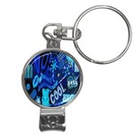 Really Cool Blue, Unique Blue Nail Clippers Key Chain Front