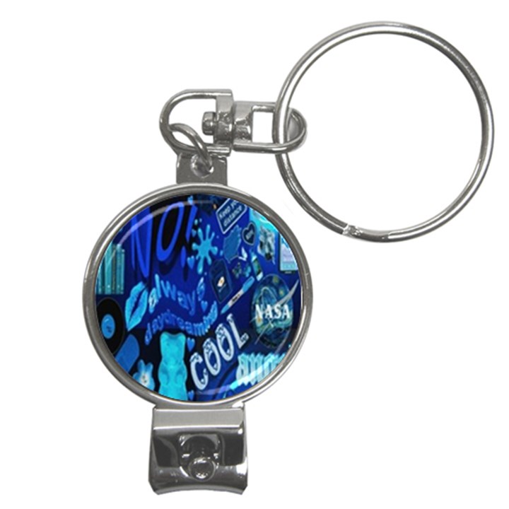 Really Cool Blue, Unique Blue Nail Clippers Key Chain