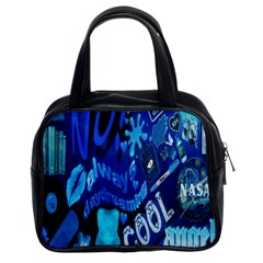 Really Cool Blue, Unique Blue Classic Handbag (two Sides) by nateshop