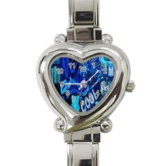 Really Cool Blue, Unique Blue Heart Italian Charm Watch by nateshop