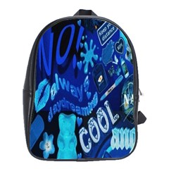 Really Cool Blue, Unique Blue School Bag (large) by nateshop