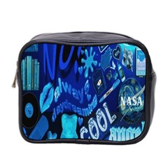 Really Cool Blue, Unique Blue Mini Toiletries Bag (two Sides) by nateshop