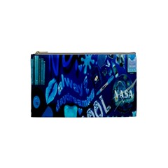 Really Cool Blue, Unique Blue Cosmetic Bag (small) by nateshop