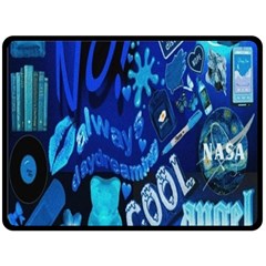 Really Cool Blue, Unique Blue Two Sides Fleece Blanket (large) by nateshop