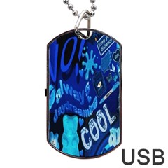 Really Cool Blue, Unique Blue Dog Tag Usb Flash (one Side) by nateshop