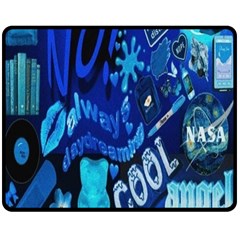 Really Cool Blue, Unique Blue Two Sides Fleece Blanket (medium) by nateshop