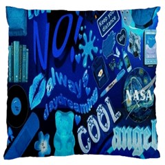 Really Cool Blue, Unique Blue Standard Premium Plush Fleece Cushion Case (two Sides) by nateshop