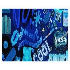 Really Cool Blue, Unique Blue Two Sides Premium Plush Fleece Blanket (medium) by nateshop