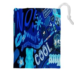 Really Cool Blue, Unique Blue Drawstring Pouch (5xl) by nateshop