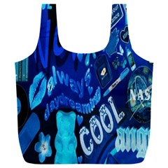 Really Cool Blue, Unique Blue Full Print Recycle Bag (xxl) by nateshop