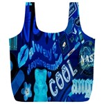 Really Cool Blue, Unique Blue Full Print Recycle Bag (XXL) Back