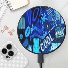 Really Cool Blue, Unique Blue Wireless Fast Charger(black) by nateshop