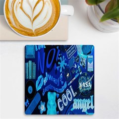 Really Cool Blue, Unique Blue Uv Print Square Tile Coaster  by nateshop