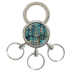 Texture, Pattern, Abstract, Colorful, Digital Art 3-ring Key Chain by nateshop