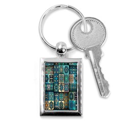 Texture, Pattern, Abstract, Colorful, Digital Art Key Chain (rectangle) by nateshop