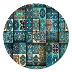 Texture, Pattern, Abstract, Colorful, Digital Art Magnet 5  (round) by nateshop