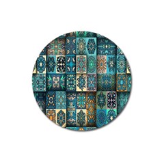 Texture, Pattern, Abstract, Colorful, Digital Art Magnet 3  (round) by nateshop