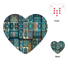 Texture, Pattern, Abstract, Colorful, Digital Art Playing Cards Single Design (heart) by nateshop