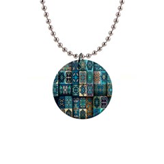 Texture, Pattern, Abstract, Colorful, Digital Art 1  Button Necklace by nateshop