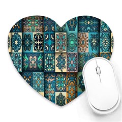 Texture, Pattern, Abstract, Colorful, Digital Art Heart Mousepad by nateshop