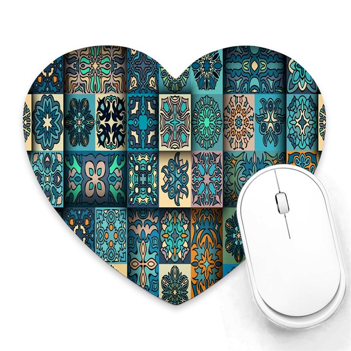 Texture, Pattern, Abstract, Colorful, Digital Art Heart Mousepad