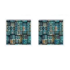 Texture, Pattern, Abstract, Colorful, Digital Art Cufflinks (square) by nateshop