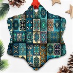 Texture, Pattern, Abstract, Colorful, Digital Art Snowflake Ornament (Two Sides) Front