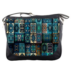 Texture, Pattern, Abstract, Colorful, Digital Art Messenger Bag by nateshop