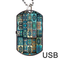 Texture, Pattern, Abstract, Colorful, Digital Art Dog Tag Usb Flash (one Side) by nateshop