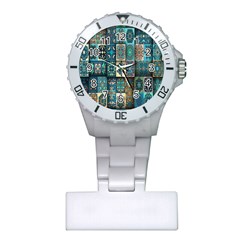 Texture, Pattern, Abstract, Colorful, Digital Art Plastic Nurses Watch by nateshop