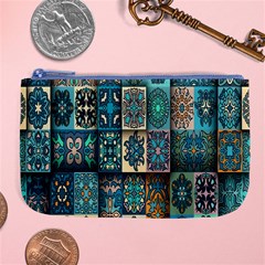 Texture, Pattern, Abstract, Colorful, Digital Art Large Coin Purse by nateshop