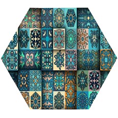 Texture, Pattern, Abstract, Colorful, Digital Art Wooden Puzzle Hexagon