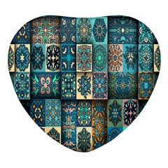 Texture, Pattern, Abstract, Colorful, Digital Art Heart Glass Fridge Magnet (4 Pack) by nateshop