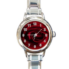 Rose Maroon Round Italian Charm Watch by nateshop