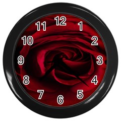 Rose Maroon Wall Clock (black) by nateshop