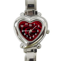 Rose Maroon Heart Italian Charm Watch