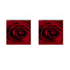 Rose Maroon Cufflinks (square) by nateshop